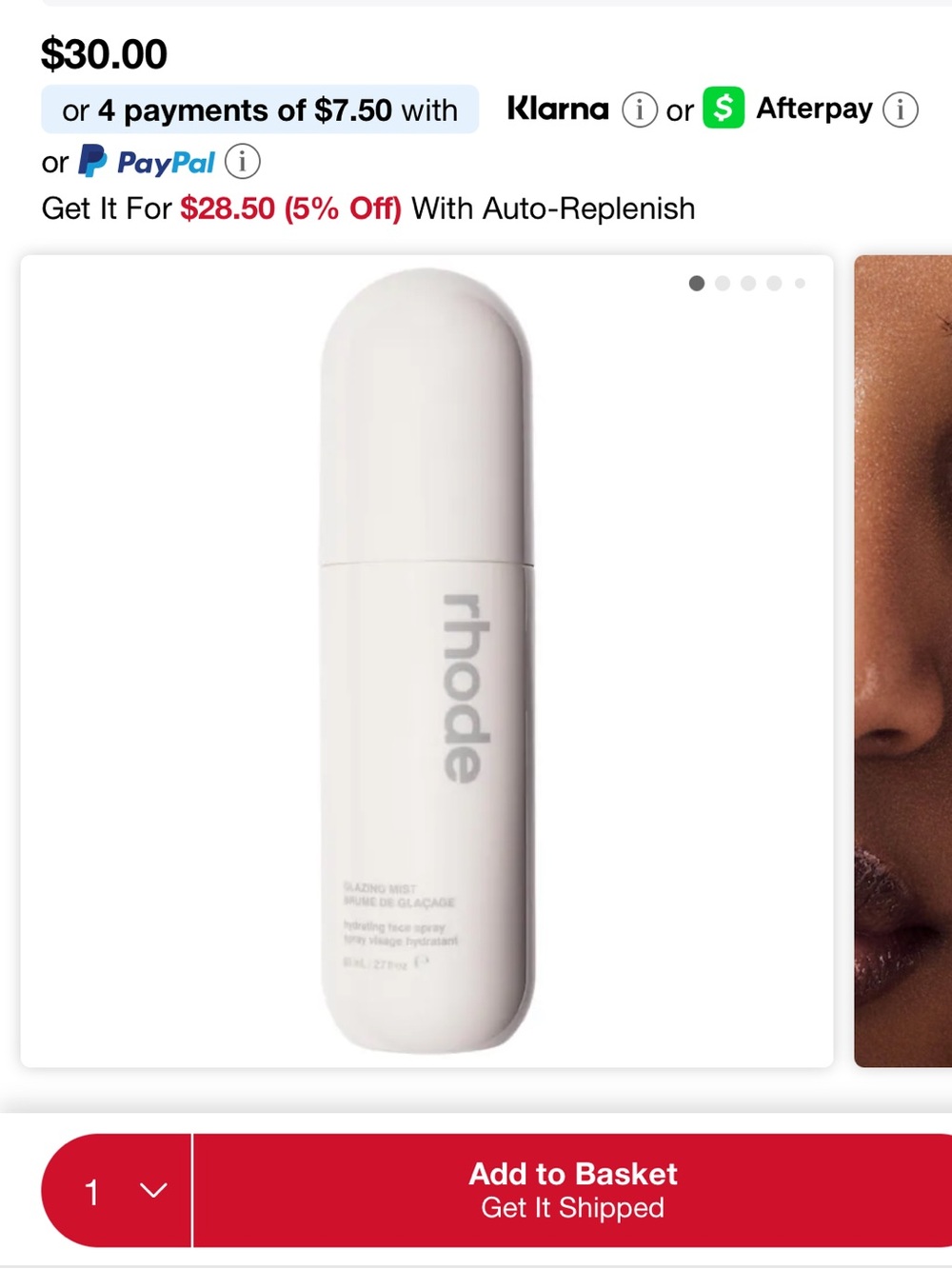RHODE Glazing Mist Hydrating Face Spray